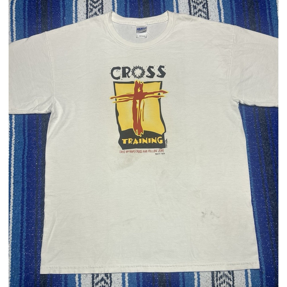 Vintage 2003 Cross Training Jesus Shady Grove Church T Shirt Mens Large